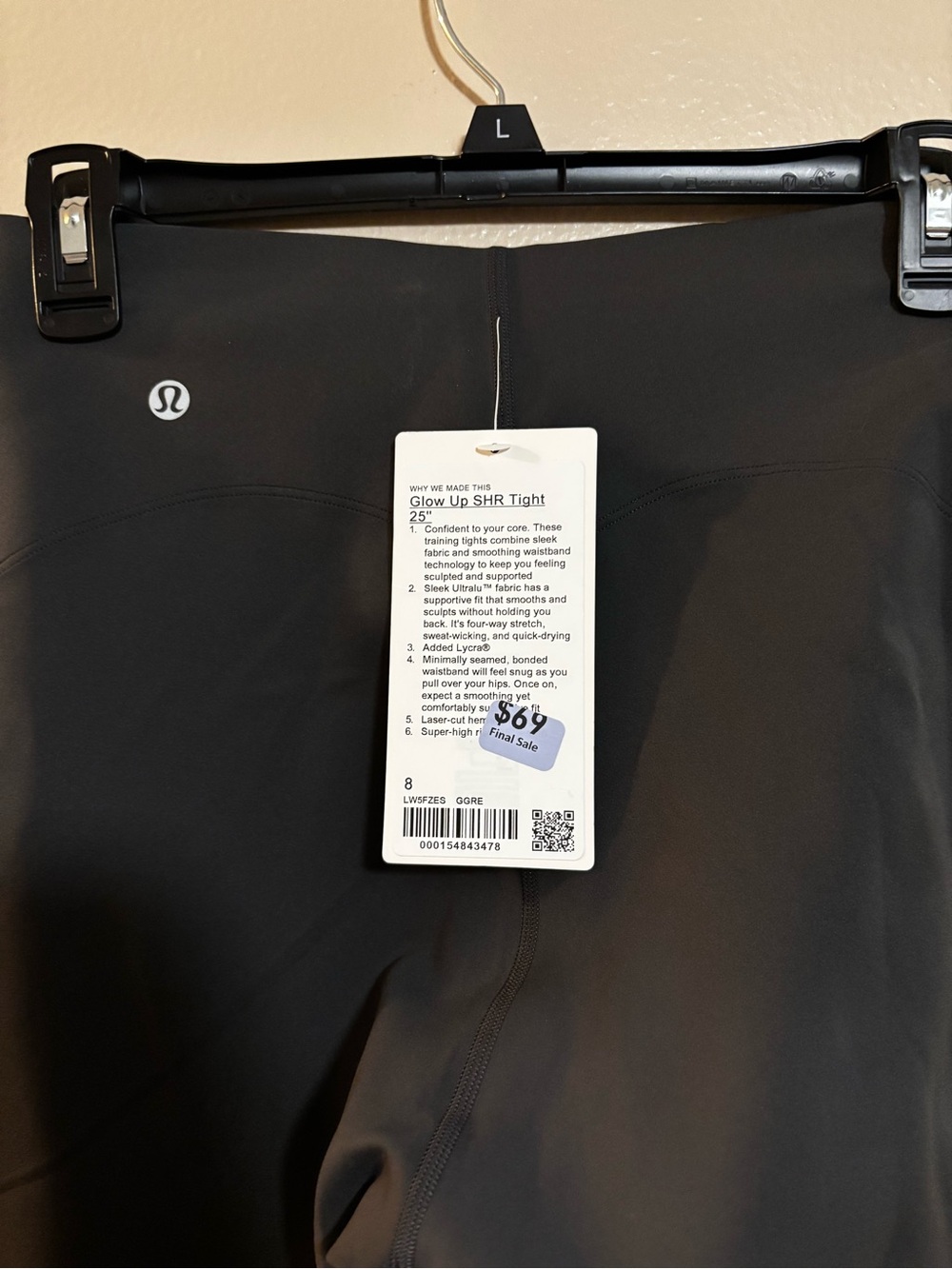 lululemon Glow Up Super-High-Rise Tight 25” in Graphite Grey